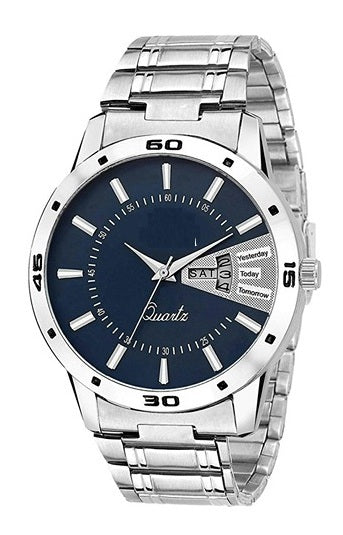 Analog Watch for Men | Stylish Stainless Steel Blue Dial Quartz Wrist Watch for Casual & Formal Wear Online India