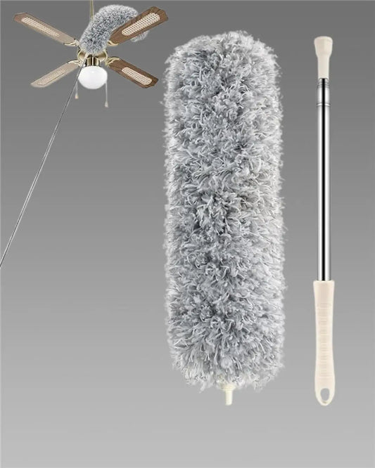 Microfiber Duster with Telescopic Extension Pole | Bendable Long Handle Ceiling Fan, Cobweb & Home Cleaning Duster Brush