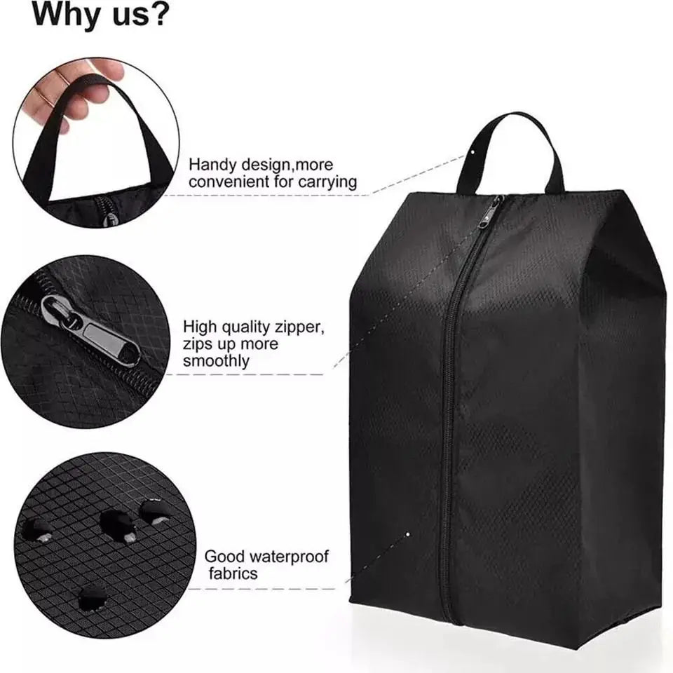 Portable Shoe Storage Bags Pack of 3 | Travel Shoe Organizer Bags, Waterproof Zipper Shoe Pouch for Men, Women & Kids