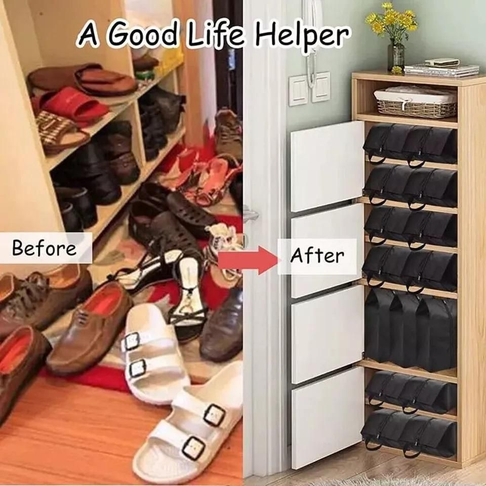 Portable Shoe Storage Bags Pack of 3 | Travel Shoe Organizer Bags, Waterproof Zipper Shoe Pouch for Men, Women & Kids
