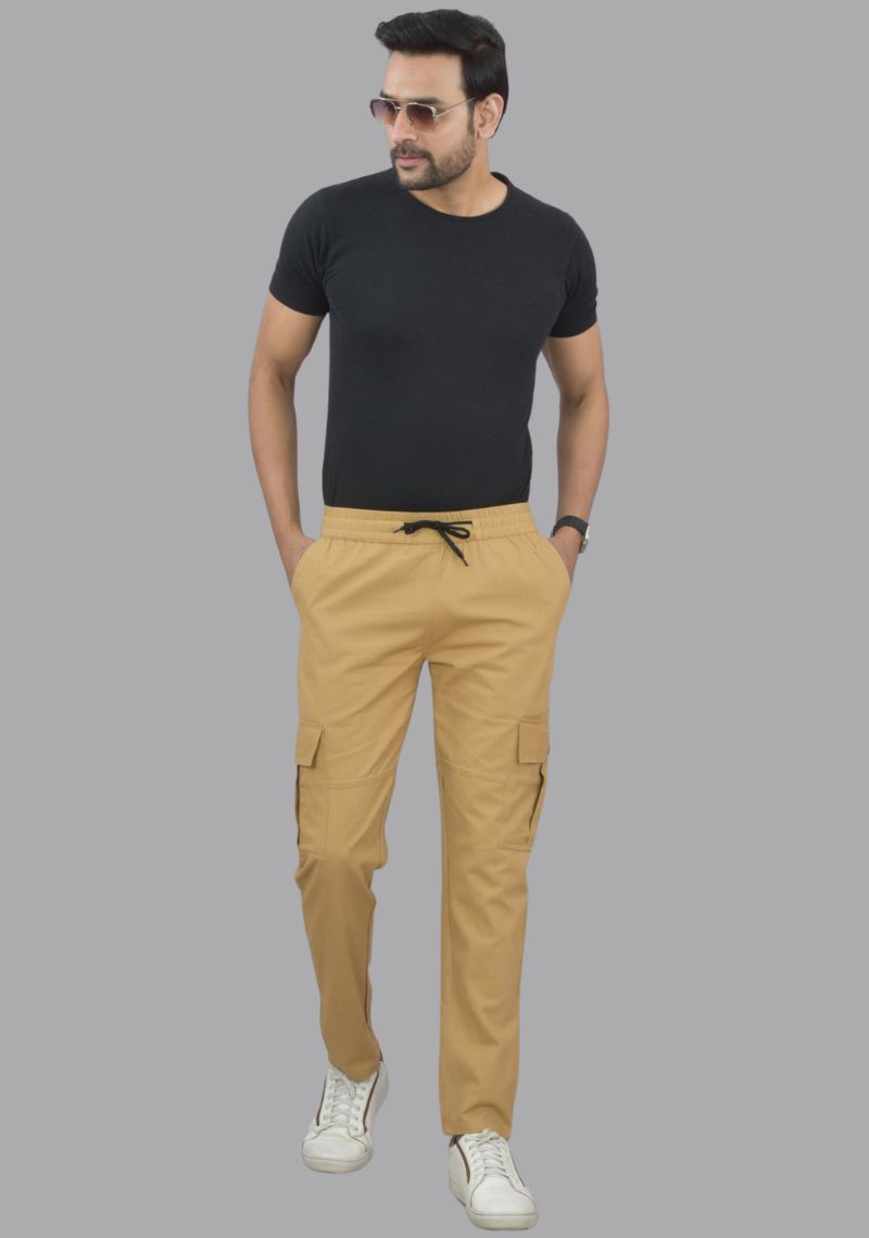 Men Cargo Pants Pack of 1 | Stylish Cotton Blend Casual Jogger Cargos with Multi Pockets for Men Online India