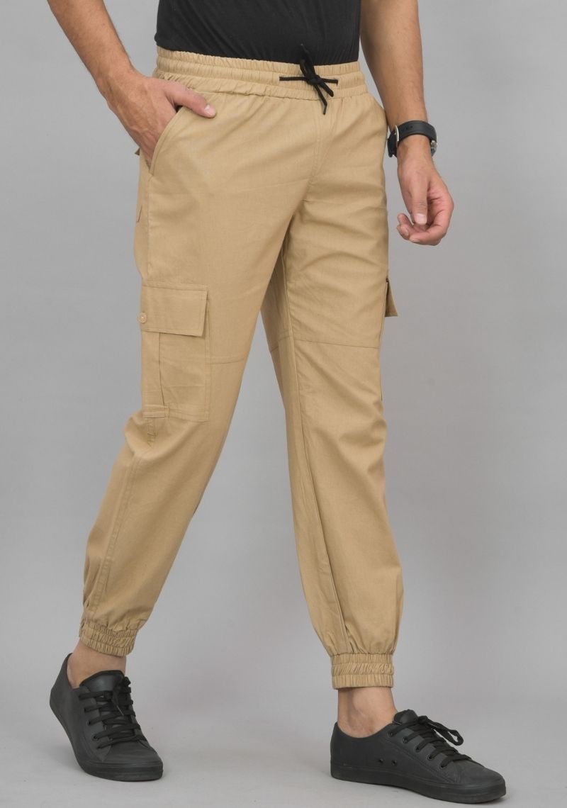 Men Cargo Pants Pack of 1 | Stylish Cotton Blend Casual Jogger Cargos with Multi Pockets for Men Online India