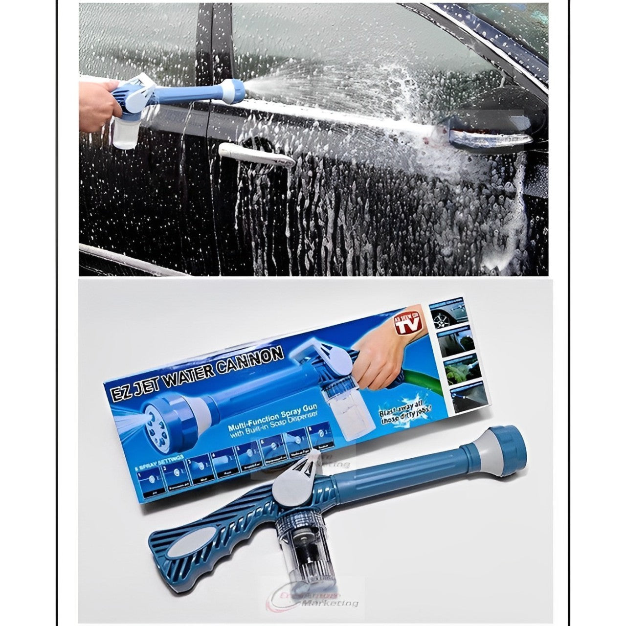 High Pressure Water Spray Gun for Car Wash | 8-in-1 EZ Jet Water Cannon Hose Nozzle with Soap Dispenser | Multi-Function Garden & Cleaning Spray Gun | General Store India