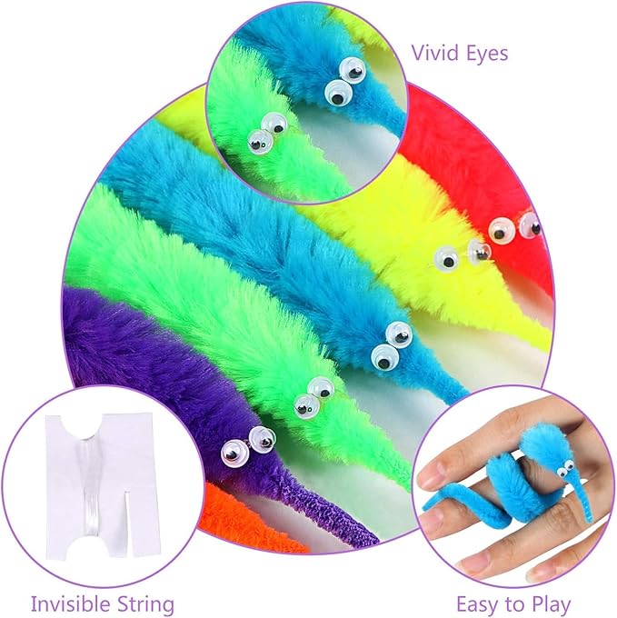 Magic Worm Toys for Kids & Adults (Pack of 2) | Sensory Fidget Toy for Focus & Fun | Multicolor | General Store India