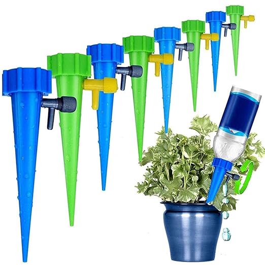 10 Pcs Drip Irrigation Kit for Home Garden | Self Watering Plant Spikes with Slow Release Control Valve | Automatic Plant Watering System for Indoor & Outdoor Plants | General Store India