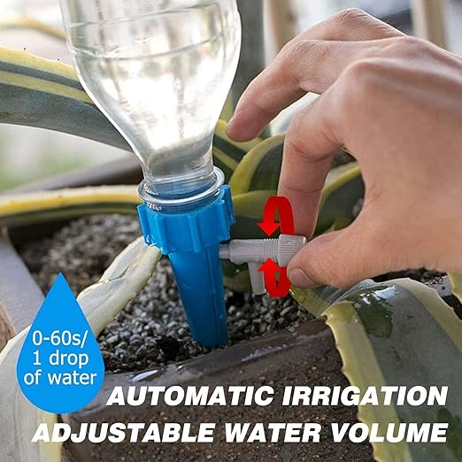 10 Pcs Drip Irrigation Kit for Home Garden | Self Watering Plant Spikes with Slow Release Control Valve | Automatic Plant Watering System for Indoor & Outdoor Plants | General Store India