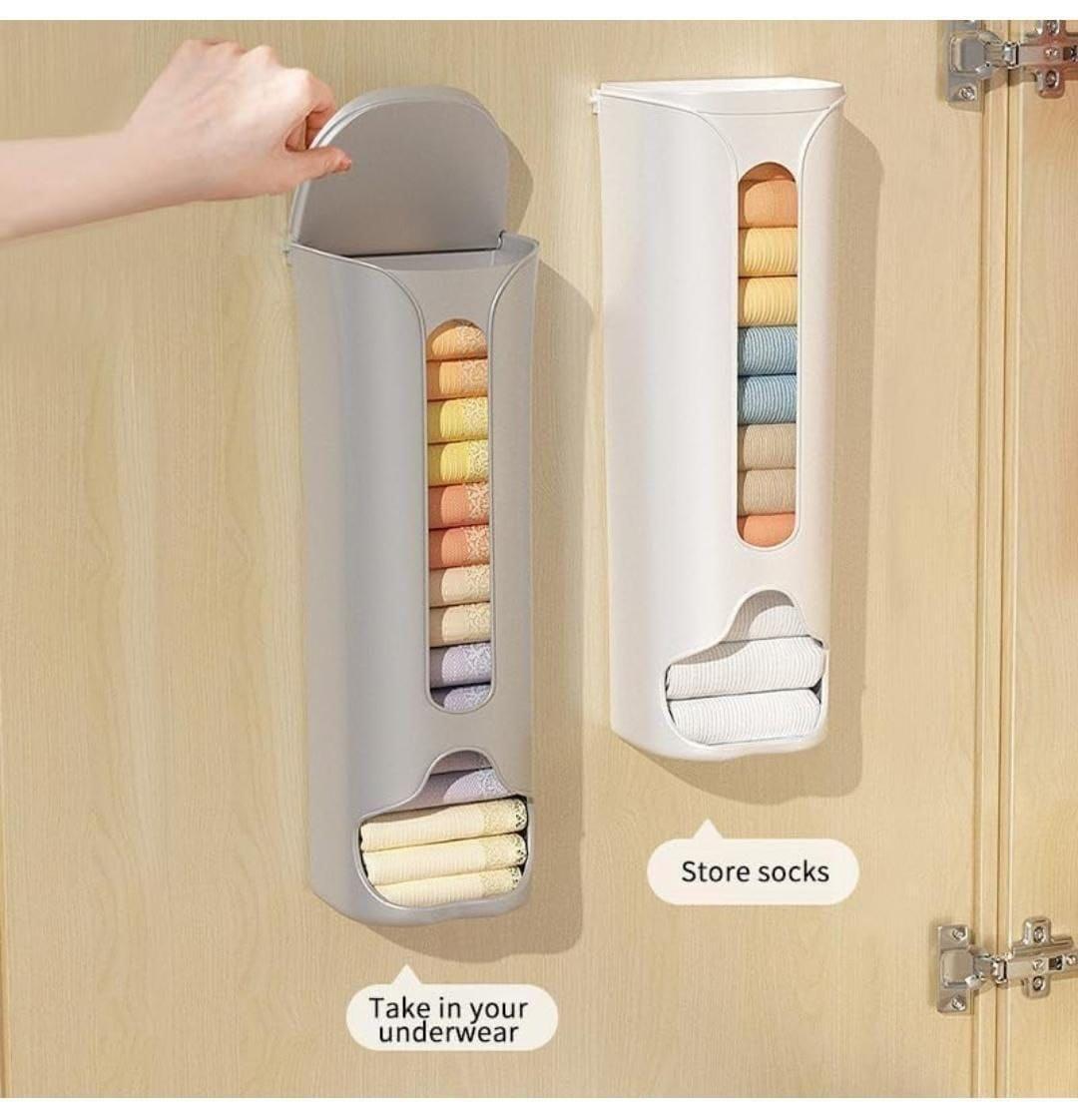Multipurpose Wall-Mounted Cabinet Storage Organizer | Space Saving Foldable Cloth, Towel & Bag Holder for Kitchen, Bathroom & Wardrobe | General Store India