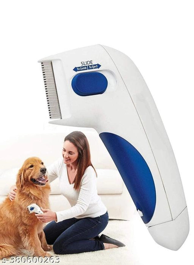ABS Plastic Electric Flea Comb for Dogs & Cats | Pet Lice Remover Comb | Electronic Flea Removal Brush for Pet Grooming | Multicolor | General Store India