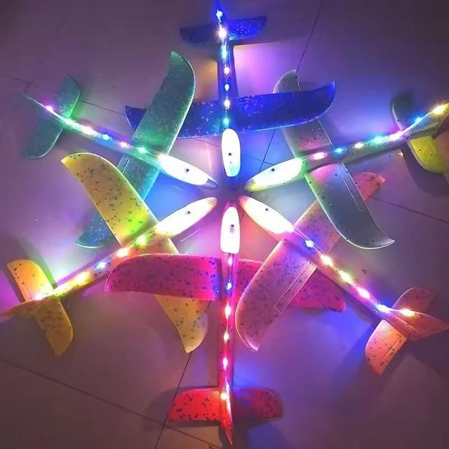 33cm Big Flash Glider Foam Plane Toy for Kids | LED Light Airplane Glider | Outdoor Flying Toy | General Store India