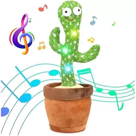 Talking & Dancing Cactus Toy for Kids | Repeat Voice, Sing, Dance with LED Lights | Rechargeable | General Store India