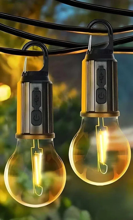Decorative Hanging Bulb Lamp (Pack of 2) | 3 Modes LED Tent Light for Camping & Outdoor | Portable Emergency Light | General Store India