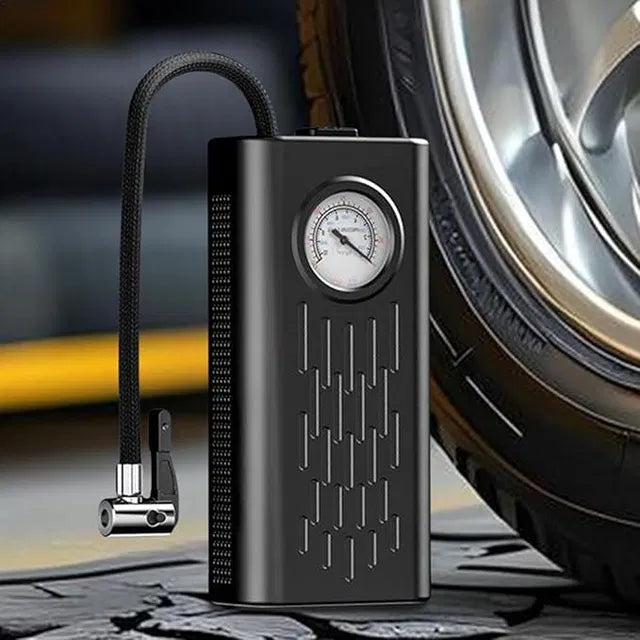 Portable Cordless Air Compressor for Tires | Wireless Tyre Inflator Pump with Pressure Gauge for Car, Bike, Bicycle & Emergency Use | General Store India