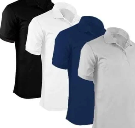 Men’s Polo Neck T-Shirt Pack of 4 Multicolor | Cotton Blend Half Sleeve Collared Casual T-Shirts Combo (L Size) | General Store India