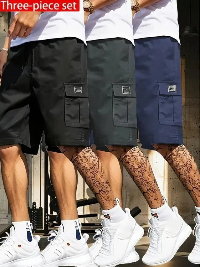 Men’s Cotton Casual Cargo Shorts Pack of 3 | Multicolor Slim Fit Cargo Shorts for Men Online India