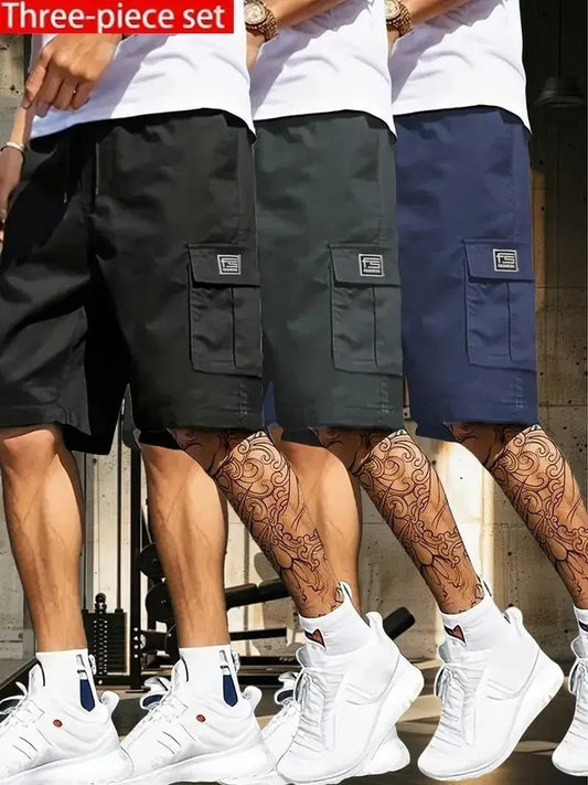 Men’s Cotton Casual Cargo Shorts Pack of 3 | Multicolor Slim Fit Cargo Shorts for Men Online India