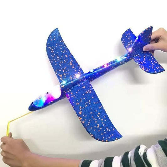 33cm Big Flash Glider Foam Plane Toy for Kids | LED Light Airplane Glider | Outdoor Flying Toy | General Store India