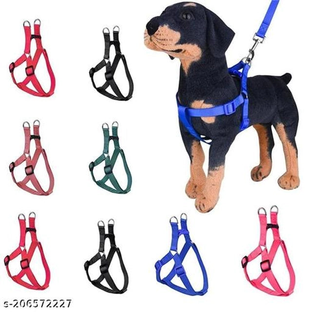Adjustable Fabric Dog Body Harness | Soft No Pull Pet Harness for Small & Medium Dogs | Comfortable Walking Harness (Multicolor, 0.5 Inch) | General Store India