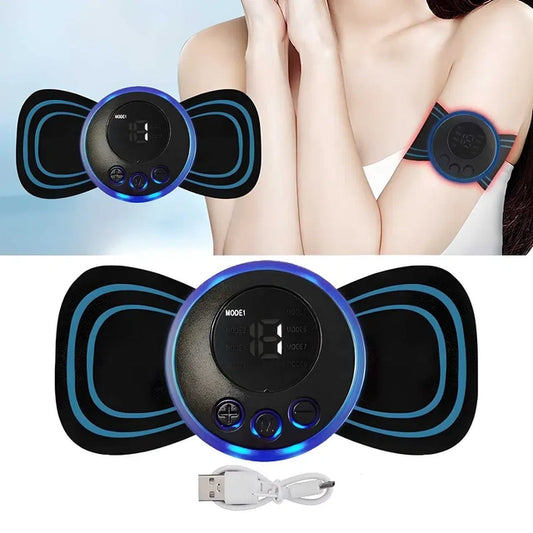 Mini Rechargeable Electric Massager with 8 Modes & 19 Levels for Shoulder, Back, Arms & Legs Pain Relief | General Store India