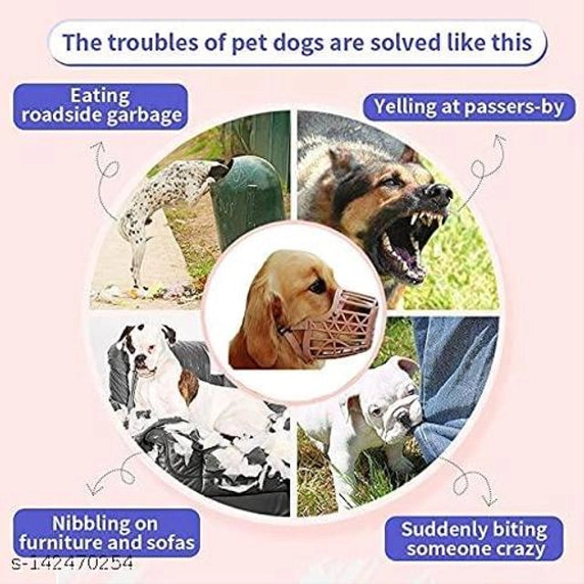 Adjustable ABS Plastic Dog Muzzle | Anti Bite Bark Control Safety Muzzle for Dogs | Breathable Pet Mouth Guard (7 Inch, Multicolor) | General Store India