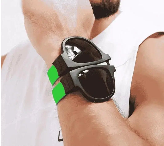 Foldable Sunglasses Bracelet for Men & Women | Wristband Folding Sunglasses | Portable UV Protection Trendy Wearable Sunglasses | General Store India