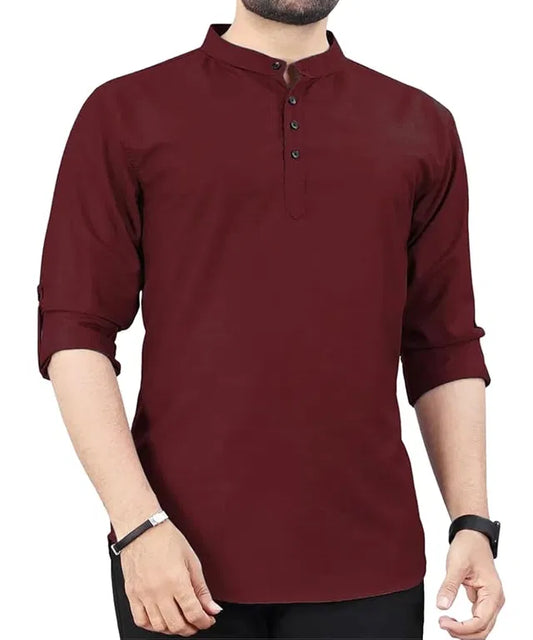 Men’s Slim Fit Full Sleeve Cotton Short Kurta Pack of 2 | Stylish Casual & Festive Ethnic Wear Kurta for Men | Mandarin Collar Designer Kurta Combo | General Store India