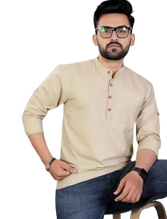 Men’s Slim Fit Full Sleeve Cotton Short Kurta Pack of 3 | Premium Casual, Festive & Ethnic Wear Kurta Combo for Men | Stylish Mandarin Collar Designer Kurtas | General Store India