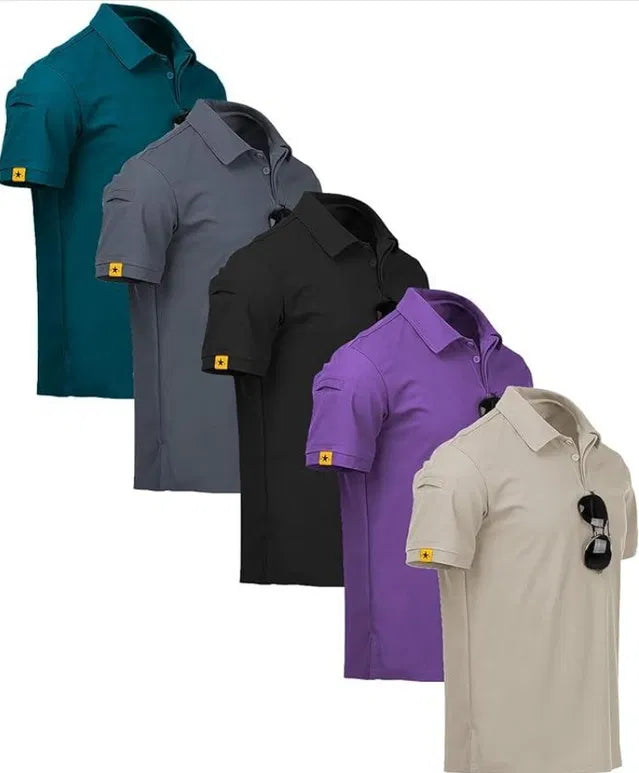 Pack of 5 Men’s Polo T-Shirts | Premium Cotton Blend Collar Neck Casual Solid Polo Combo | Regular Fit Stylish Half Sleeve T-Shirts | General Store India